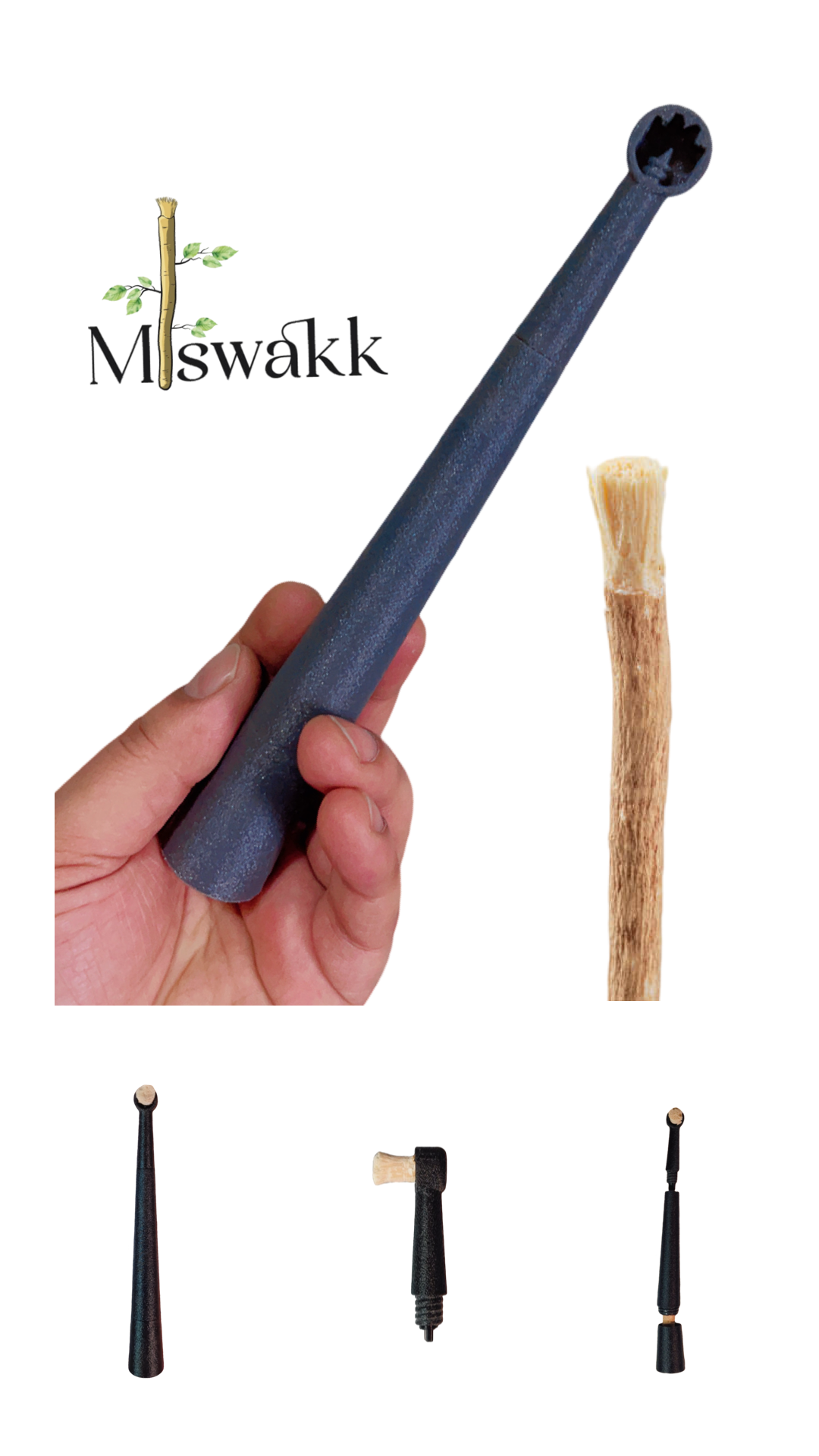 Miswakk toothbrush handle with built in storage device