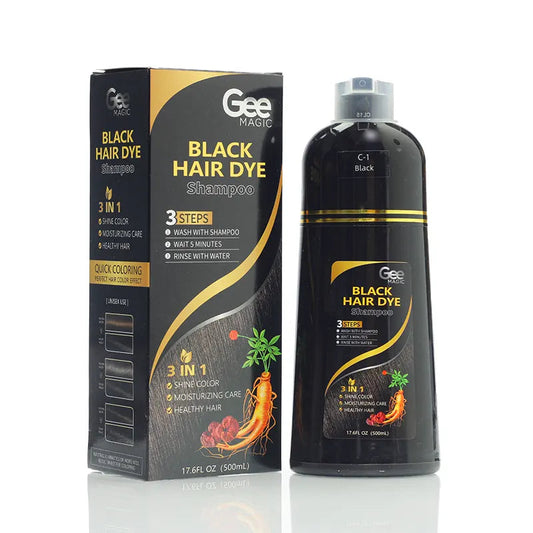 3-in-1 Herbal Hair Dye Shampoo, Black, 500ml
