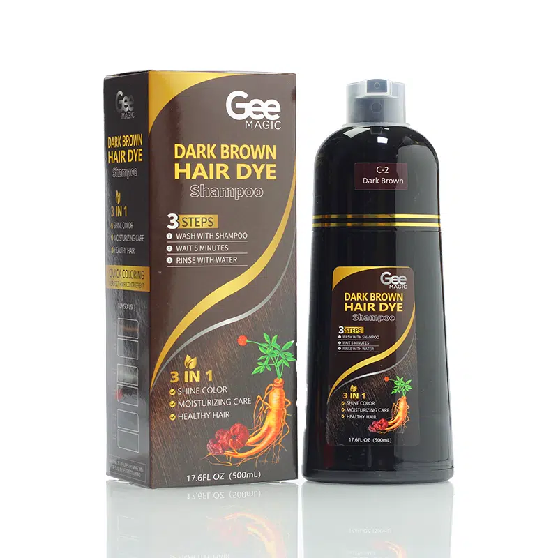 3-in-1 Herbal Hair Dye Shampoo, dark brown, 500ml
